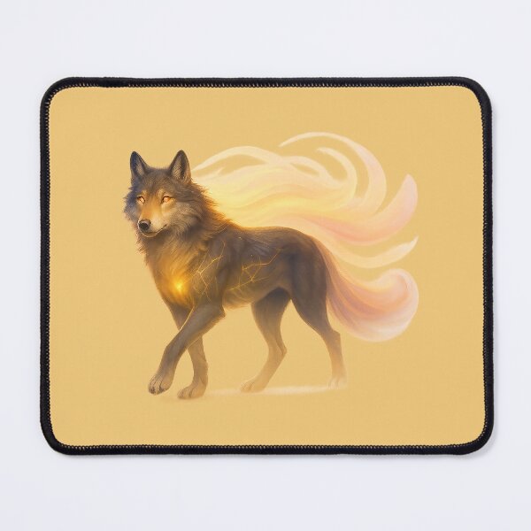 Item preview, ✦ Luminark Wolf — Dawnflare Guide ✦ - Solar Dawn Gold — #F2C879 designed and sold by WheelieGdArt.
