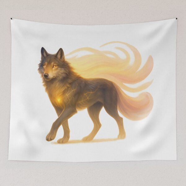 Item preview, ✦ Luminark Wolf — Dawnflare Guide ✦ - White #FFFFFF designed and sold by WheelieGdArt.