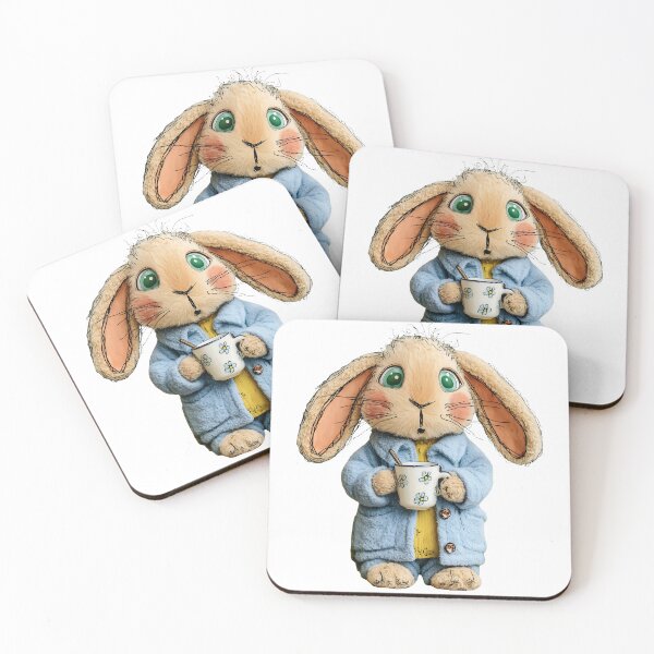 Item preview, Cozy Bunny with Tea Cup – Cute Watercolor Rabbit designed and sold by olenadykun.ai.