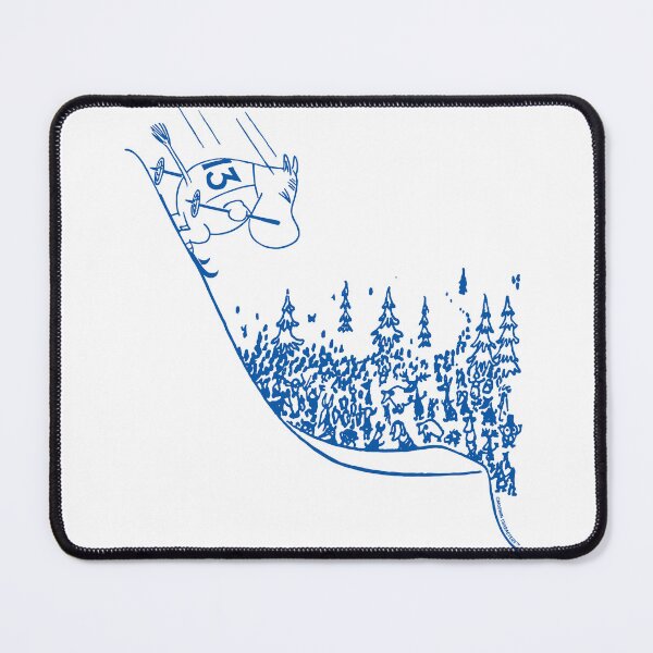 Item preview, Blue Moomintroll Skiing Down Slope Winter Sports Games designed and sold by MoominStore.