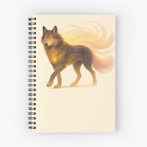 Item preview, ✦ Luminark Wolf — Dawnflare Guide ✦ - Soft Ember Cream — #FFF1D6 designed and sold by WheelieGdArt.