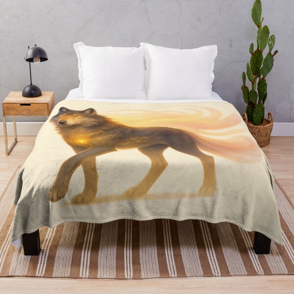 Item preview, ✦ Luminark Wolf — Dawnflare Guide ✦ - Soft Ember Cream — #FFF1D6 designed and sold by WheelieGdArt.