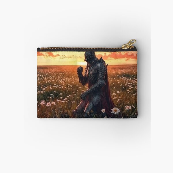 Item preview, Knight in Flower Field at Sunset – Cinematic Medieval Art designed and sold by Visualynx.