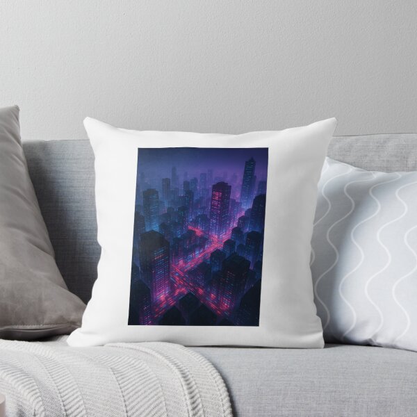 Item preview, Neon Megacity From Above – Cyberpunk Aerial Cityscape designed and sold by ZoviraDesigns.