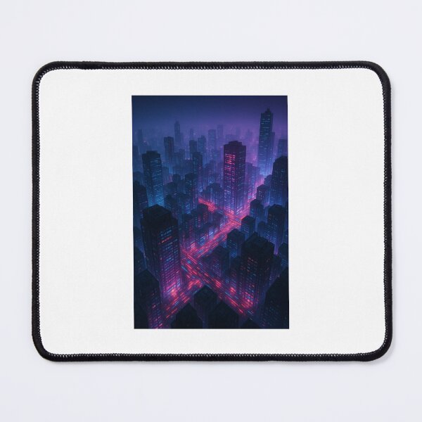 Item preview, Neon Megacity From Above – Cyberpunk Aerial Cityscape designed and sold by ZoviraDesigns.