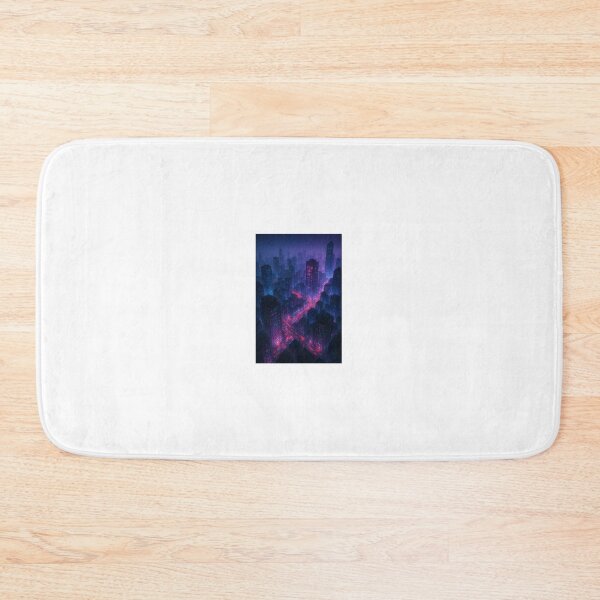 Item preview, Neon Megacity From Above – Cyberpunk Aerial Cityscape designed and sold by ZoviraDesigns.
