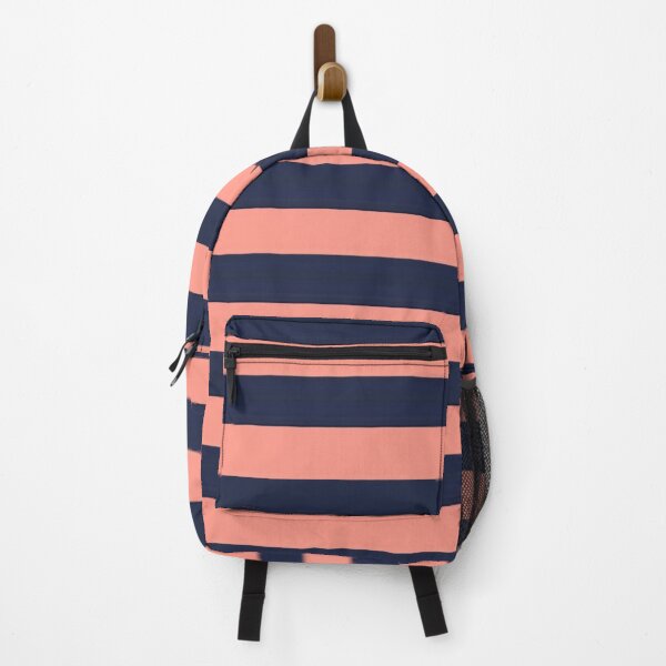Item preview, Navy Peach Horizontal Stripe designed and sold by Licorice Moon.