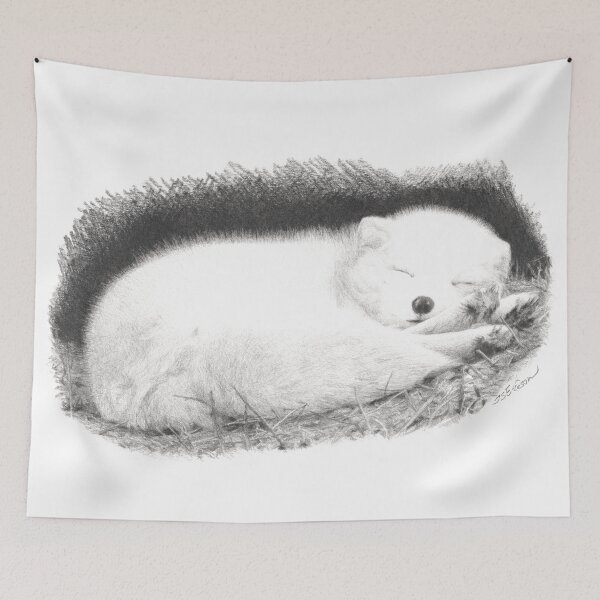 Item preview, Sleeping Arctic Fox designed and sold by ISEriksonartist.