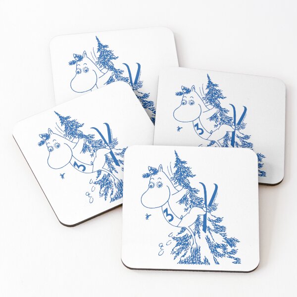 Item preview, Blue Moomintroll Skiing Flies Into Tree Winter Sports Games designed and sold by MoominStore.