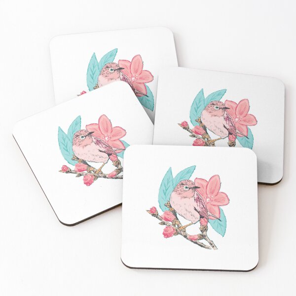 Item preview, Just Chirping Pink Bird & Spring Blossom designed and sold by StudioGlouna.