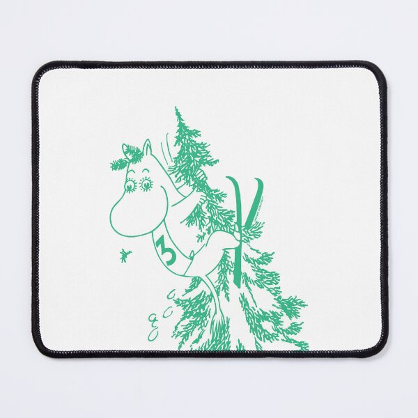 Item preview, Green Moomintroll Skiing Flies Into Tree Winter Sports Games designed and sold by MoominStore.