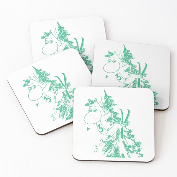 Item preview, Green Moomintroll Skiing Flies Into Tree Winter Sports Games designed and sold by MoominStore.