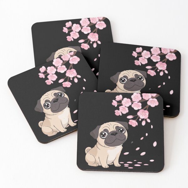 Item preview, Pug Dog Japanese Sakura Cherry Blossom Flower  designed and sold by MarryIsMonth.