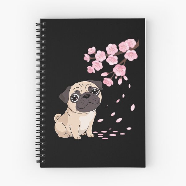 Item preview, Pug Dog Japanese Sakura Cherry Blossom Flower  designed and sold by MarryIsMonth.