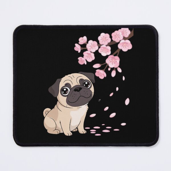 Item preview, Pug Dog Japanese Sakura Cherry Blossom Flower  designed and sold by MarryIsMonth.