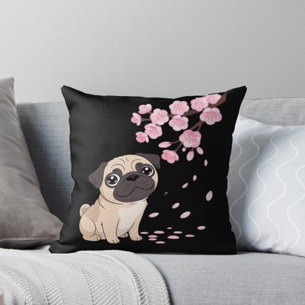 Item preview, Pug Dog Japanese Sakura Cherry Blossom Flower  designed and sold by MarryIsMonth.