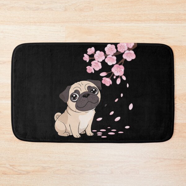 Item preview, Pug Dog Japanese Sakura Cherry Blossom Flower  designed and sold by MarryIsMonth.