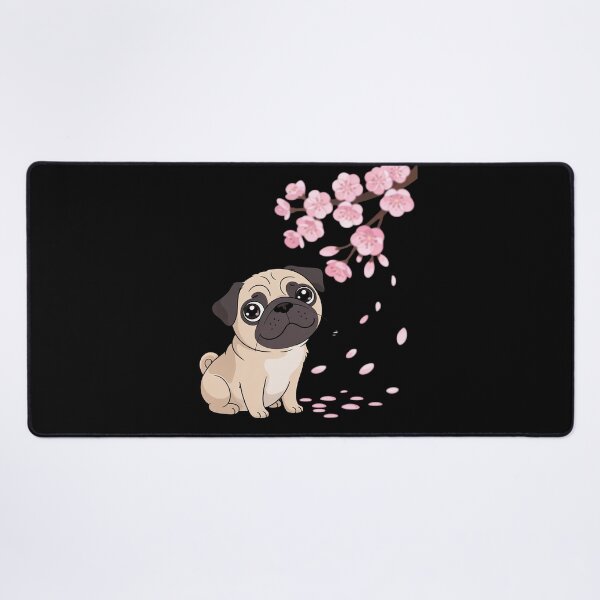 Item preview, Pug Dog Japanese Sakura Cherry Blossom Flower  designed and sold by MarryIsMonth.