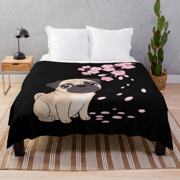 Item preview, Pug Dog Japanese Sakura Cherry Blossom Flower  designed and sold by MarryIsMonth.