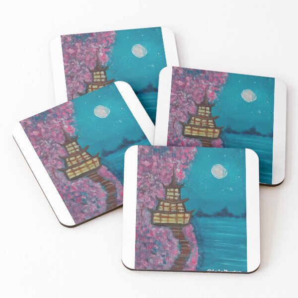 Item preview, Moonlit Temple in Sakura Dreams designed and sold by jojoilustra.