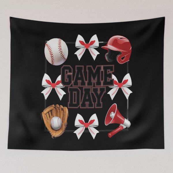 Item preview, Game Day Baseball Bow Coquette Baseball Lovers  designed and sold by AquaKiev.
