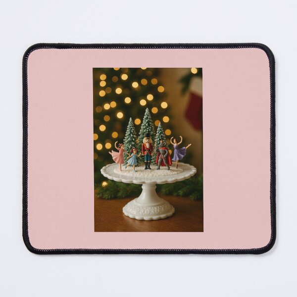 Item preview, White Milk Glass Cake Plate with Nutcracker Ballet Miniature Scene designed and sold by Novel Works Studio.