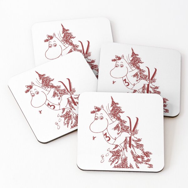 Item preview, Red Moomintroll Skiing Flies Into Tree Winter Sports Games designed and sold by MoominStore.