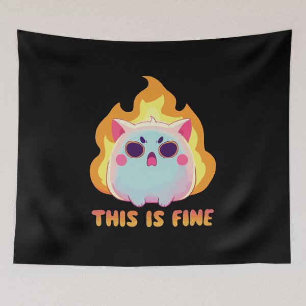 Item preview, Angry Cat On Fire This Is Fine designed and sold by Gkinoki.