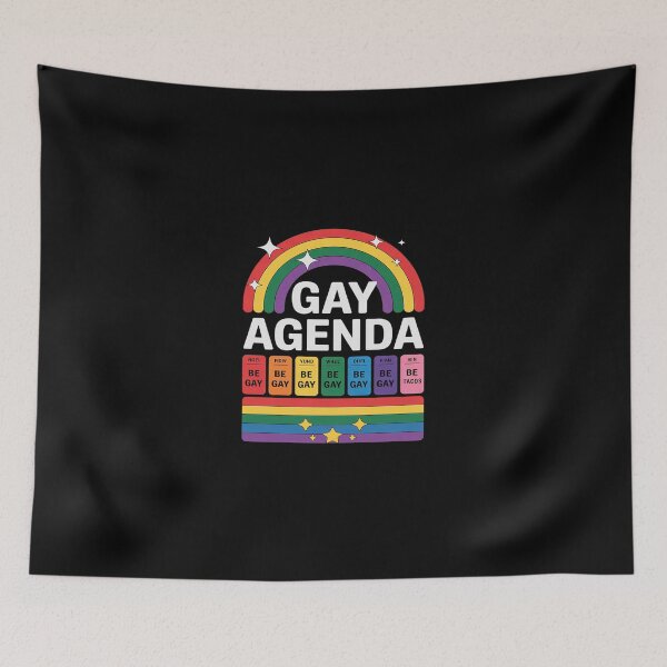 Item preview, Gay Agenda Pride Month Gay Pride Rainbow Flag LGBTQ  designed and sold by SyntaxClaw.