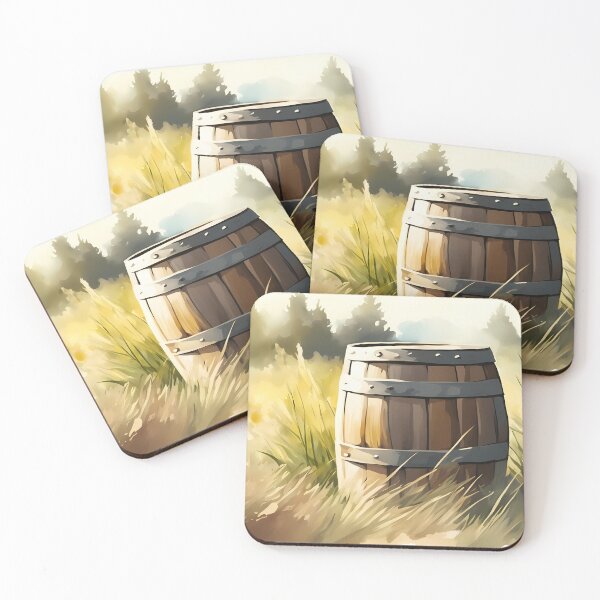 Item preview, Wooden Barrel on Meadow designed and sold by CalmnessbyChoice.