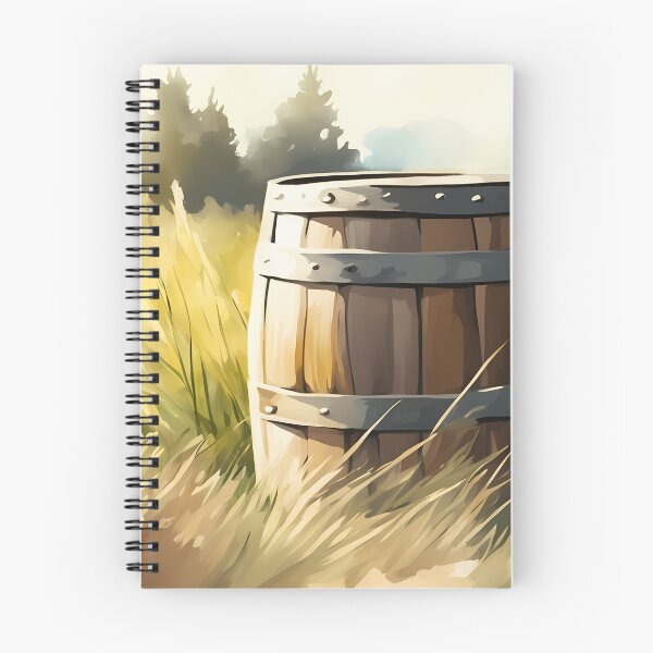 Item preview, Wooden Barrel on Meadow designed and sold by CalmnessbyChoice.