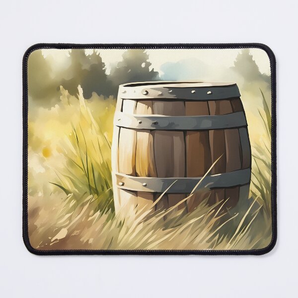 Item preview, Wooden Barrel on Meadow designed and sold by CalmnessbyChoice.