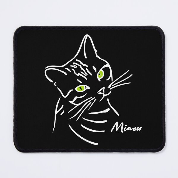Item preview, Miaou — Minimalist Cat Line Art (French Meow) designed and sold by FrancophileFun.