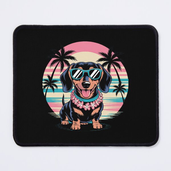 Item preview, Hawaiian Dachshund Dog Tropical Floral Summer Vibes designed and sold by FadeOfThrone.
