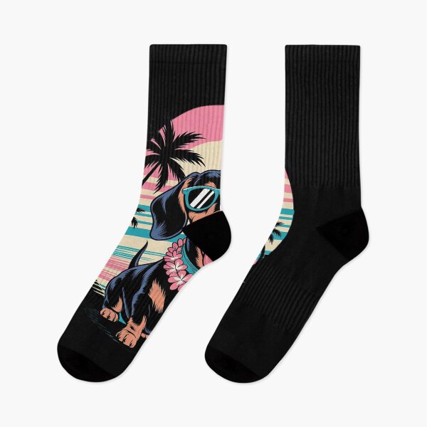 Item preview, Hawaiian Dachshund Dog Tropical Floral Summer Vibes  designed and sold by FadeOfThrone.
