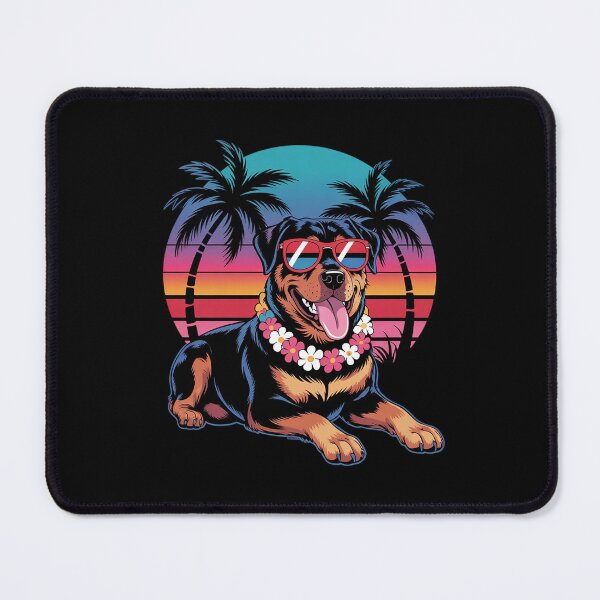 Item preview, Hawaiian Rottweiler Dog Tropical Floral Summer Vibes designed and sold by MarryIsMonth.