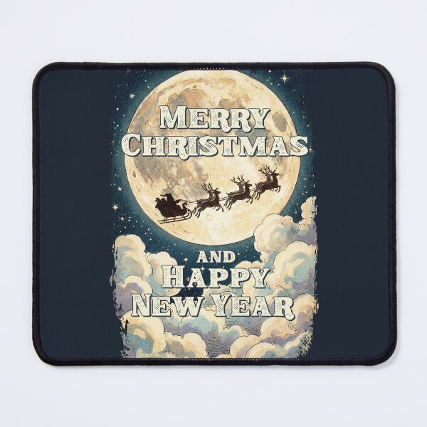 Item preview, Vintage Christmas Santa Sleigh Through the Moon designed and sold by KAI-Studio.