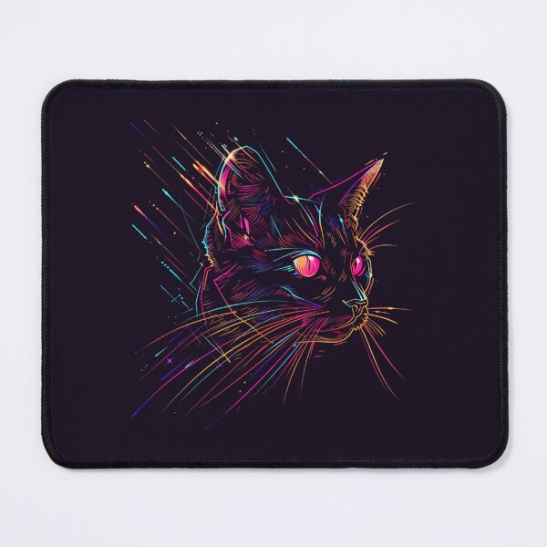 Item preview, Neon Cyber Cat – Futuristic Glow Line Art designed and sold by Vintage Shapes.