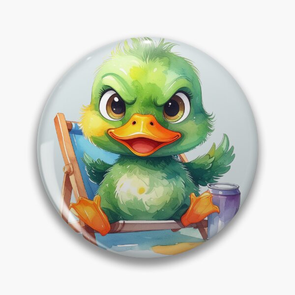 Item preview, A green duckling in watercolor style is agitated, no peace. designed and sold by LiskoDesign.