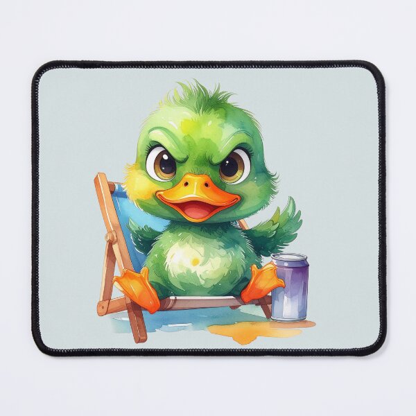 Item preview, A green duckling in watercolor style is agitated, no peace. designed and sold by LiskoDesign.