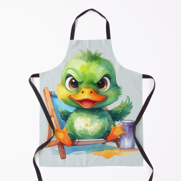 Item preview, A green duckling in watercolor style is agitated, no peace. designed and sold by LiskoDesign.