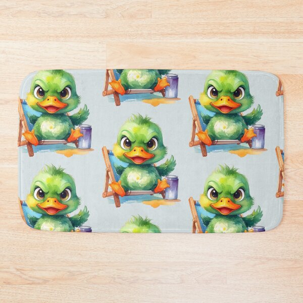 Item preview, A green duckling in watercolor style is agitated, no peace. designed and sold by LiskoDesign.