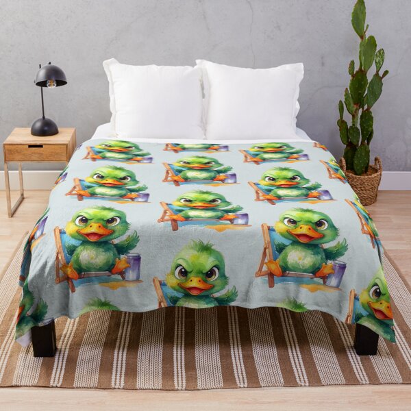 Item preview, A green duckling in watercolor style is agitated, no peace. designed and sold by LiskoDesign.