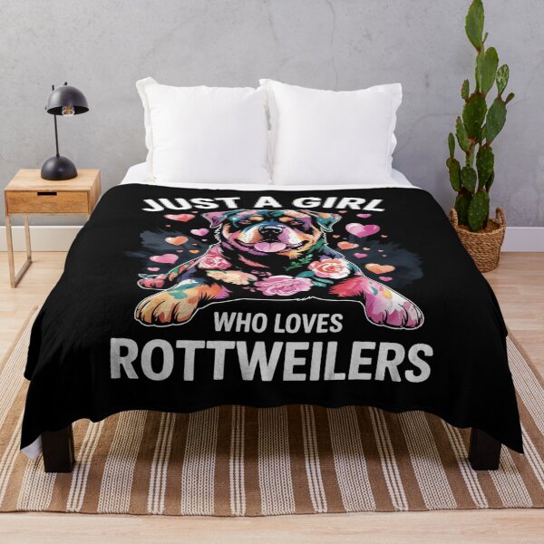 Item preview, Rottweiler Just A Girl Who Loves Dog Flower Women Floral designed and sold by MarryIsMonth.