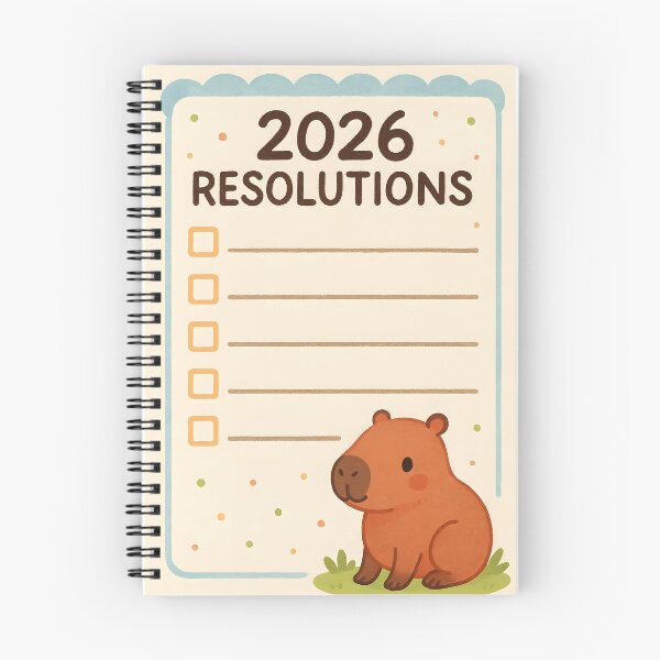 Item preview, 2026 Resolutions – Cute Capybara Goal Planner Sheet designed and sold by EmeraldeaDesign.