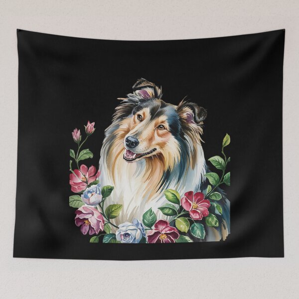 Item preview, Rough Collie Dog Floral  designed and sold by MarryIsMonth.