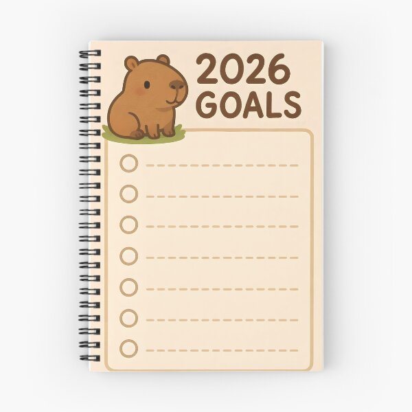 Item preview, 2026 Goals Sheet – Cute Capybara Planner Page designed and sold by EmeraldeaDesign.