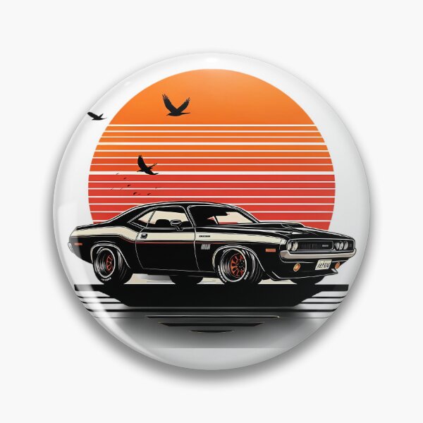 Item preview, Retro Sunset Muscle Car Vintage Illustration Art designed and sold by DrawDrip.