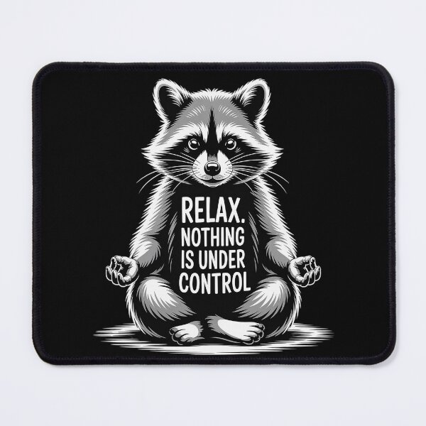 Item preview, Relax, Nothing Is Under Control Raccoon Yoga designed and sold by kakashinn.