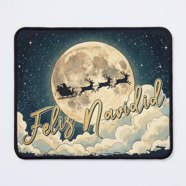 Item preview, Vintage Christmas Santa Sleigh Feliz Navidad designed and sold by KAI-Studio.
